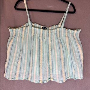 Nautica Pastel Striped Cropped Spaghetti Strap Top.  Excellent Condition.